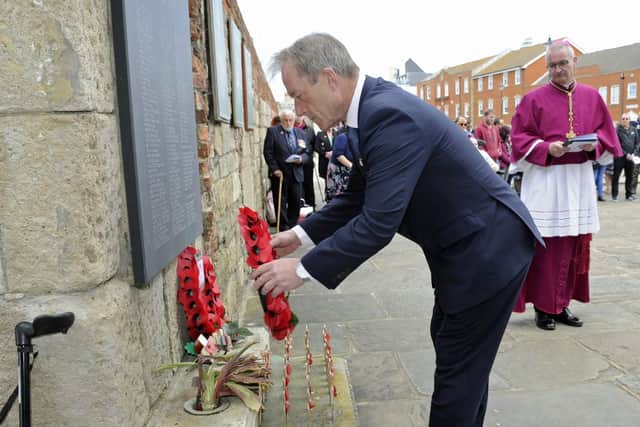 A wreath is laid Picture: Ian Hargreaves (050519-7)