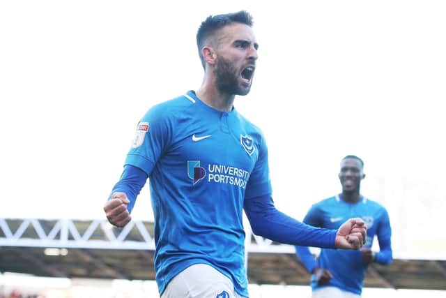 Ben Close celebrates his goal against Accrington. Picture: Joe Pepler