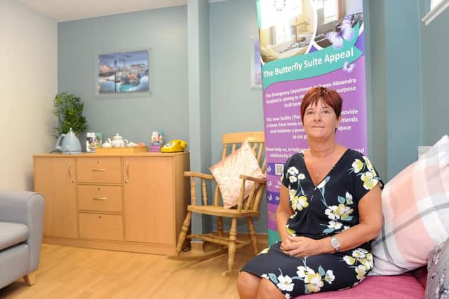 Sister Lee Campbell in the new Butterfly Bereavement Suite.
Picture: Sarah Standing (030519-8073)