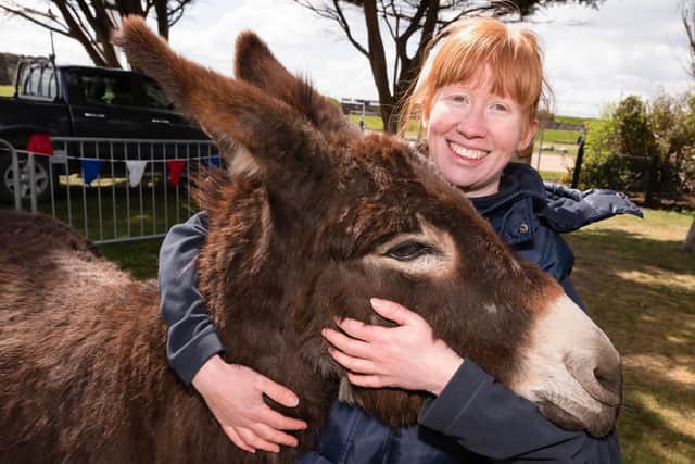 Claire from Hayling Island Donkeys with 'Piper'. Picture: Duncan Shepherd