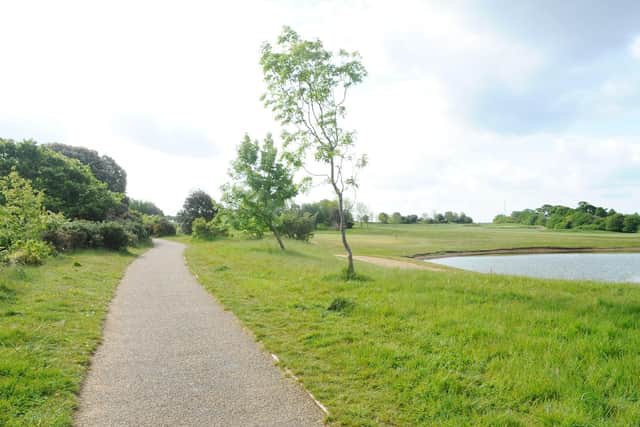 The Fareham Creek Trail next to Cams Hall Estate Golf Club course. Picture: Sarah Standing (070519-8546)