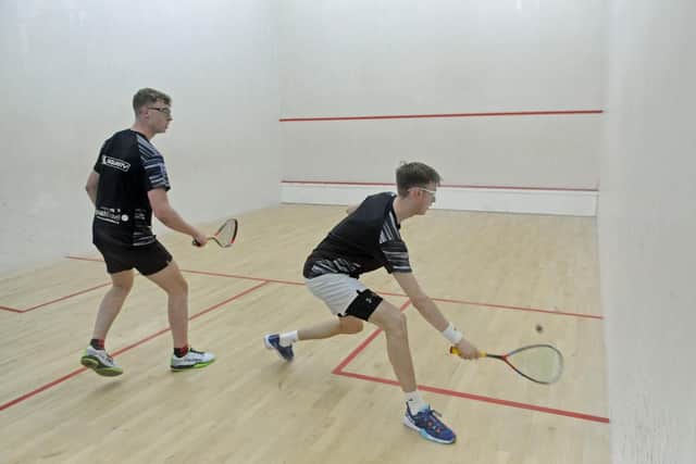 Sam Todd, black shorts, takes on Ben Smith in the semi-finals of the England tournament at Lee-on-the-Solent. Picture: Ian Hargreaves
