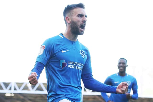 Ben Close celebrates against Accrington. Picture: Joe Pepler