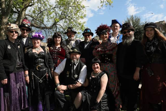 Gosport Steampunk Society. Fundraising event at the Fighting Cocks pub, Clayhall, Gosport, in aid of a community defibrillator.                       Picture: Chris Moorhouse    (110519-28)