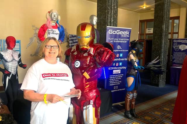 Angela Etherington, a co-ordinator at Time to Change, attending Portsmouth Comic Con Picture courtesy of Angela Etherington