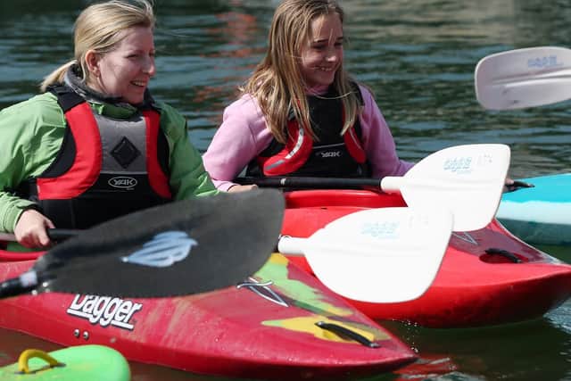 Canoeists. Gosport Marine Festival at Haslar Marina, Gosport.                         Picture: Chris Moorhouse    (110519-26)