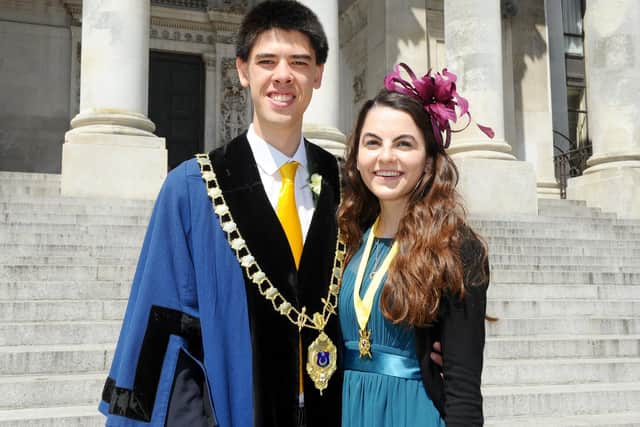Deputy Lord Mayor and deputy Lady Mayoress of Portsmouth Ben Dowling and Roxana Andrusca
Picture: Sarah Standing (140519-9199)