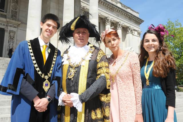 From left, Ben Dowling. deputy Lord Mayor of Portsmouth, David Fuller, Lord Mayor of Portsmouth, Leza Tremorin, Lady Mayoress of Portsmouth and Roxana Andrusca, deputy Lady Mayoress of Portsmouth
Picture: Sarah Standing (140519-9195)