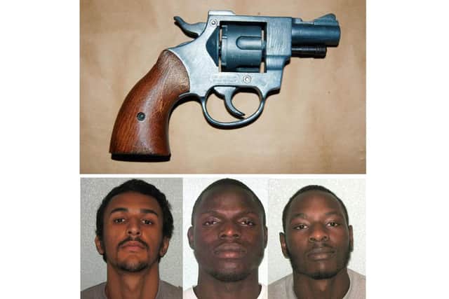 (Left to right) Dean Alford, Michael Karemera and Glodi Wabelua have been jailed in a landmark 'county lines' case. Picture: Met Police