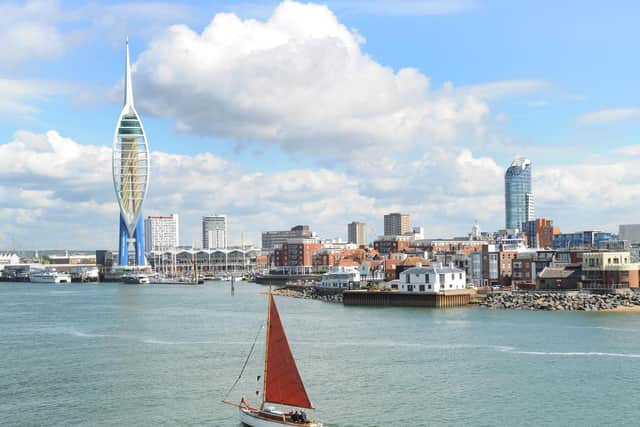 The view of Gunwharf Quays from the watch tower.
Picture: Sarah Standing (100519-8881)
