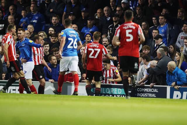 Luke O'Nien says he was attacked by a Pompey fan. Picture: Joe Pepler