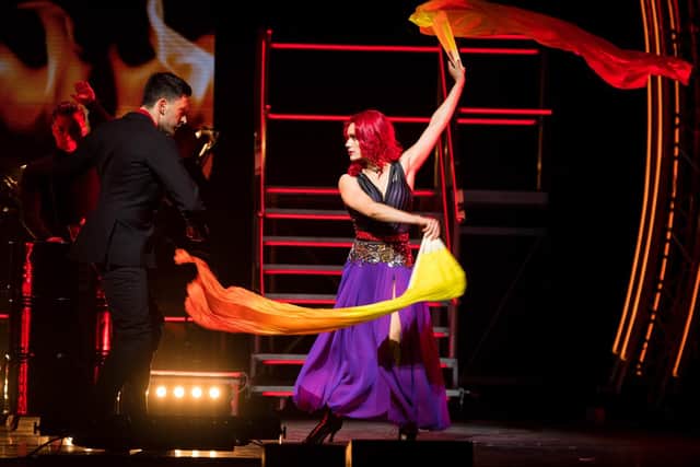Dianne Buswell and Giovanni Pernice perform on stage during The Strictly Professionals Tour. Photo by Dave J Hogan/Getty Images for Phil McIntyre Productions
