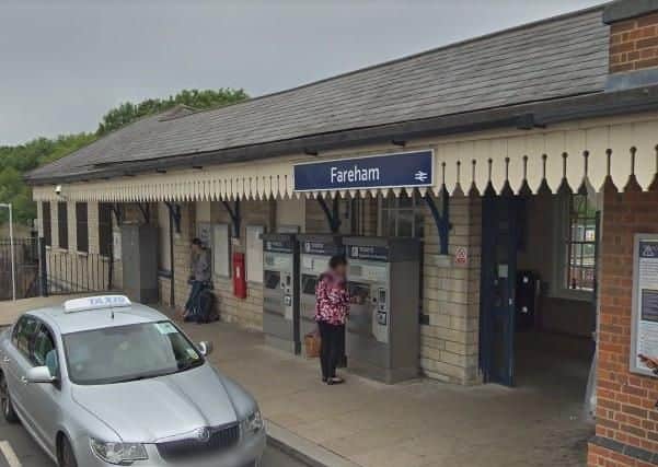 Fareham Station, which faced disruption following a casualty on the tracks close-by.