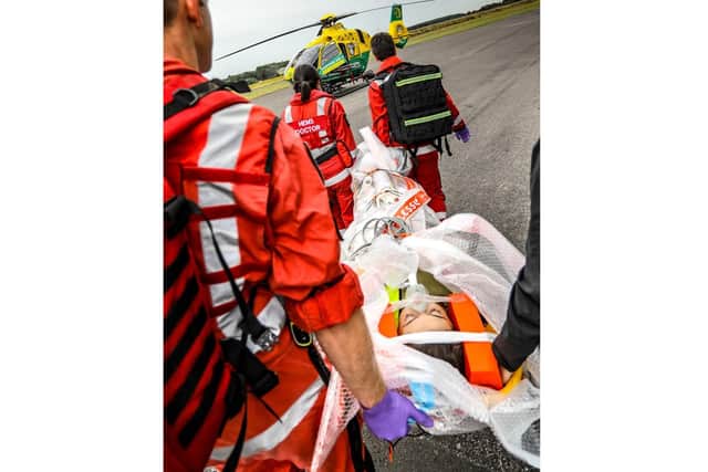 The Hampshire and Isle of Wight Air Ambulance team have become one of the first crews in the country to use an online system that tracks their mental health at work. Picture: Hampshire and Isle of Wight Air Ambulance