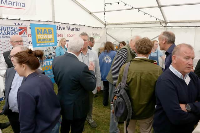MAA Press Lunch at Haslar Marina.  Pictured: People networking at the event.  Picture: Habibur Rahman