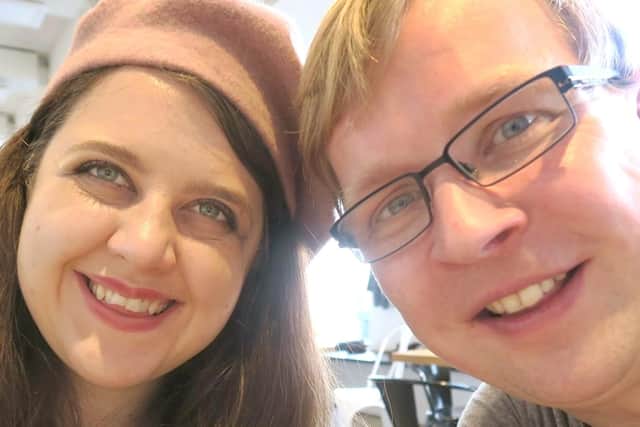 Becky Jerams and husband Matt Woods