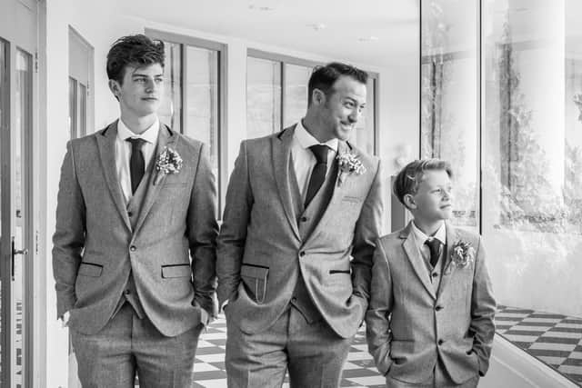 Nick and his groomsmen. Picture: Carla Mortimer Photography