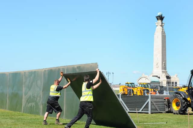 Preparations for the D-Day commemorations have started to take place on Southsea Common, on Tuesday, May 21. Picture: Sarah Standing (210519-7982)