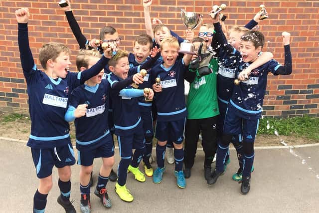 The team that won the under-nines Youth Football League Mary Rose Cup on Sunday having only been together for 18 months.