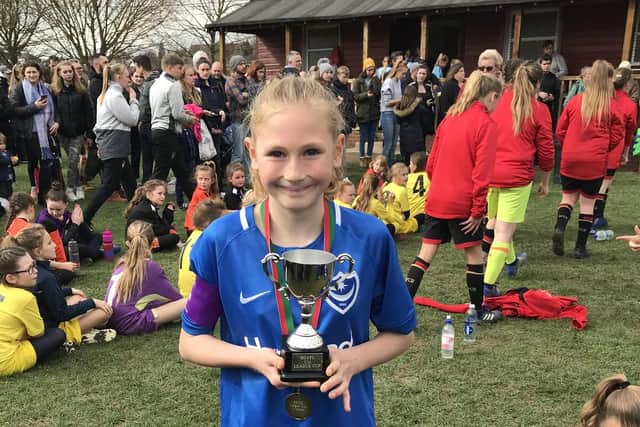 The girls won the Hampshire Girls Youth League Cup this season.