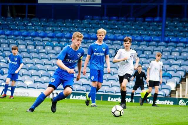 Pompey in the Community won the Junior Premier League National Development League under-13 play-offs final at Fratton Park. Picture: Pompey in the Community