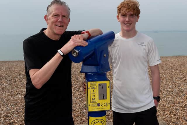 Southsea parkrun. Paul and Daniel Cripps