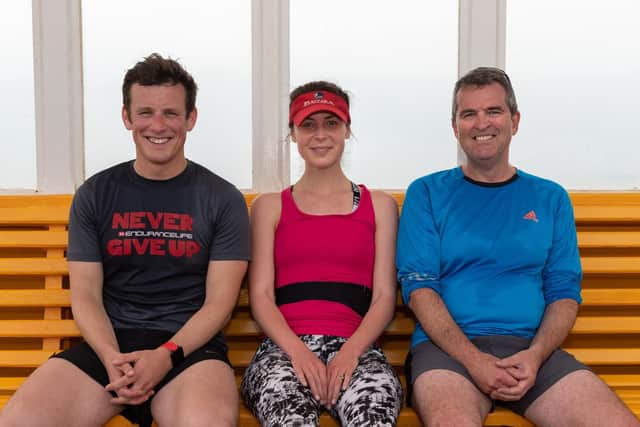 Southsea parkrun 297. The running doctors Jack Collins, Bea Lyons and John Price