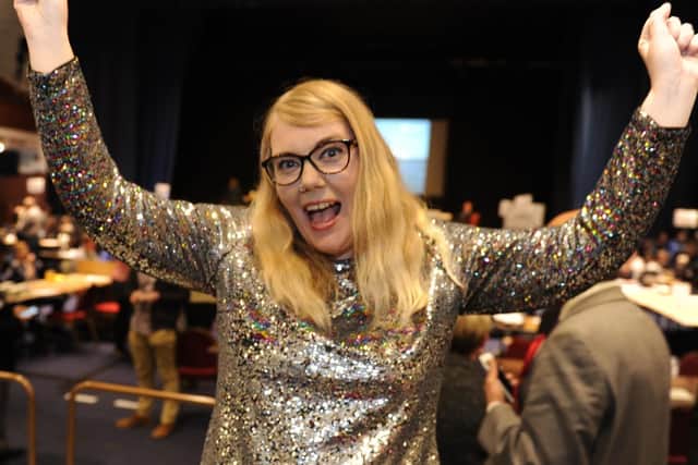 Cllr Claire Udy at the local election count last year. Claire will act as an anxiety buddy at the choir. Picture Ian Hargreaves  (180470-1)