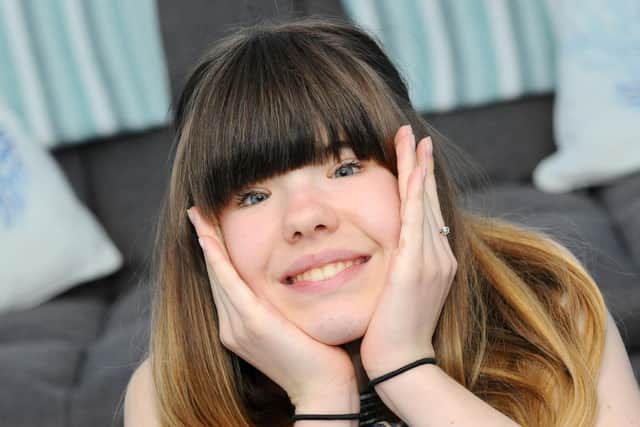 Holly Chidgey (14) from Stubbington, has a rare genetic disorder called Blepharophimosis Ptosis Epicanthus Inversus Syndrome (BPES) which is a rare condition that affects the eyes. Holly has been asked to walk on the catwalk for fashion show 'Kids Fashion Festivals' which takes place on Saturday 15th June at The Pyramids in Southsea, raising money for Cancel Cancer Africa.

Picture: Sarah Standing (240519-8562)
