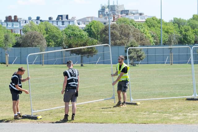 Preparations for the D-Day commemorations have started to take place on Southsea Common, on Tuesday, May 21. Picture: Sarah Standing (210519-8050)