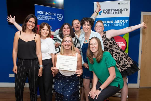 Winner of the education and mentoring team award The Portsmouth Breastfeeding Network.