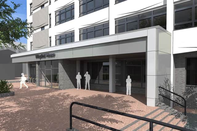 PLC Architects have submitted new plans to turn former tax office Wingfield House in Commercial Road into 309 student homes. Picture courtesy of PLC Architects