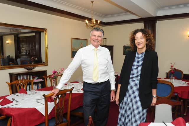 Derek Luckhurst, chairman and founder of Agincare with Raina Summerson, Agincare CEO. Picture: Sarah Standing (230519-9969)