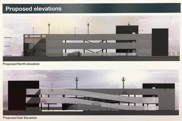 An artist's impression of the proposed three-storey car park to accompany the Wellington Way development, in Waterlooville