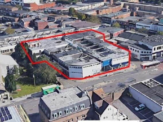 The area of Wellington Way Shopping centre that would be demolished if the plan for 264 flats goes ahead