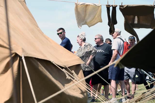 D-Day event at Stokes Bay, Gosport. Soldiers' camp. Commemorative D-Day event at Stokes Bay highlighting the part that the borough of Gosport played in 1944. Picture: Chris Moorhouse (010619-39)