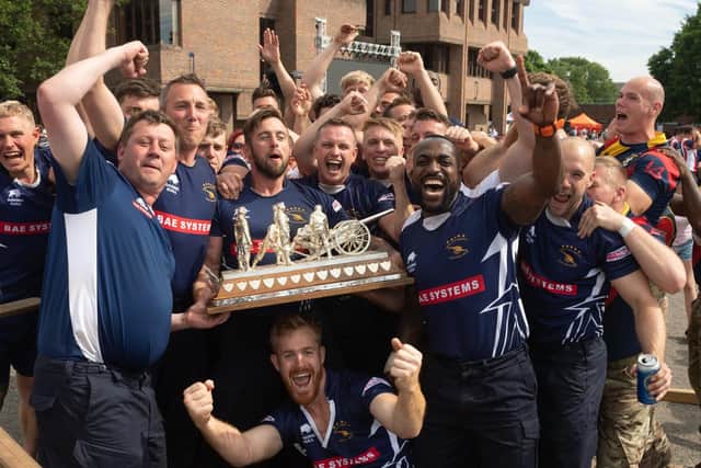 REME and Portsmouth field gunners celebrate their win. Picture Credit: Keith Woodland
