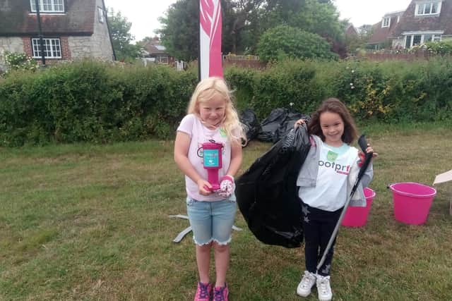 Left to right - Sophia Crowther, aged 7, alongside Lexi Adams, aged 6.