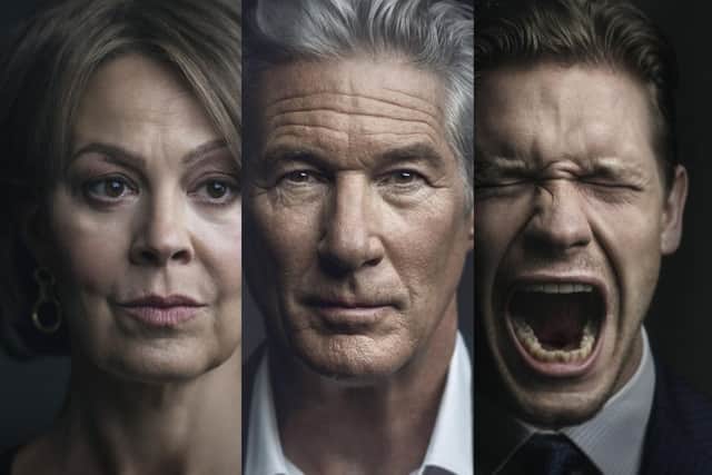 Helene McCrory, Richard Gere and Billy Howle in MotherFatherSon. Picture: Steve Schofield