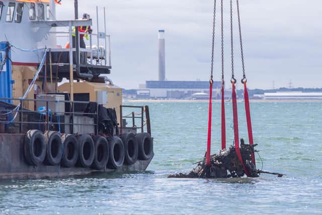 Some of the plane parts being lifted from the sea
Picture: Habibur Rahman