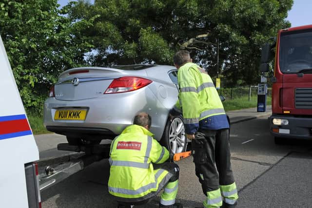 A car is towed 
Picture: Ian Hargreaves  (040619-2)