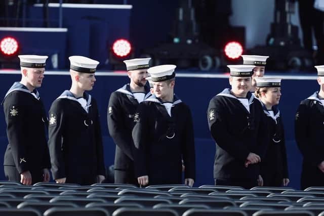 Sailors arriving at Southsea Common this morning. Picture: Chris Moorhouse