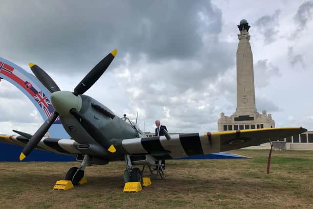 Spitfire on Southsea Common. Take a look inside