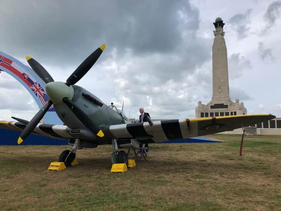 Spitfire on Southsea Common. Take a look inside