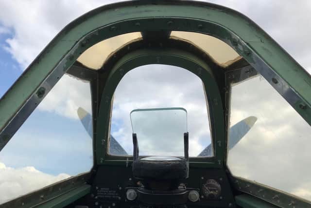 Spitfire on Southsea Common. Take a look inside