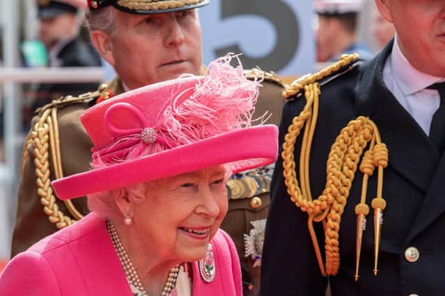 Britain's Queen Elizabeth II attends an event to commemorate the 75th anniversary of the D-Day landings, in Portsmouth. Picture: JACK HILL/AFP/Getty Images