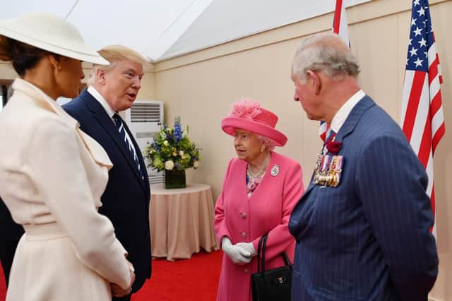 Prince Charles, Prince of Wales, Queen Elizabeth II, President of the United States, Donald Trump and First Lady of the United States, Melania Trump prepare to meet veterans. Picture: Jeff J Mitchell - WPA Pool /Getty Images