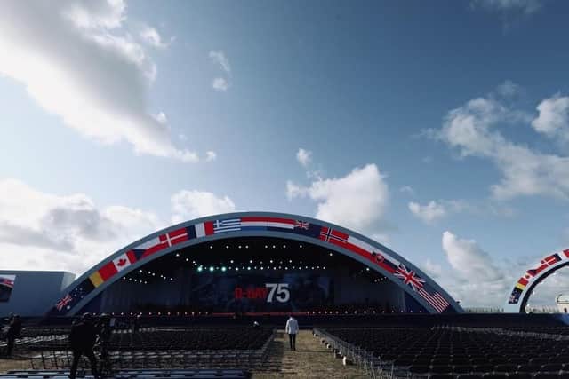 This is what the stage looked like before the ceremony began.