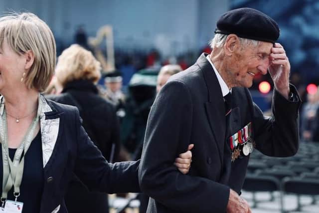 Commando Jim Booth,97, and his daughter Vicky Pugh