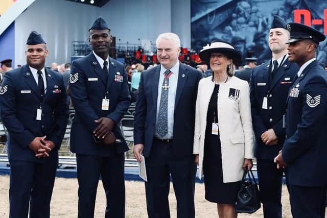 Portsmouth City Council leader Gerald Vernon-Jackson with US Air Force